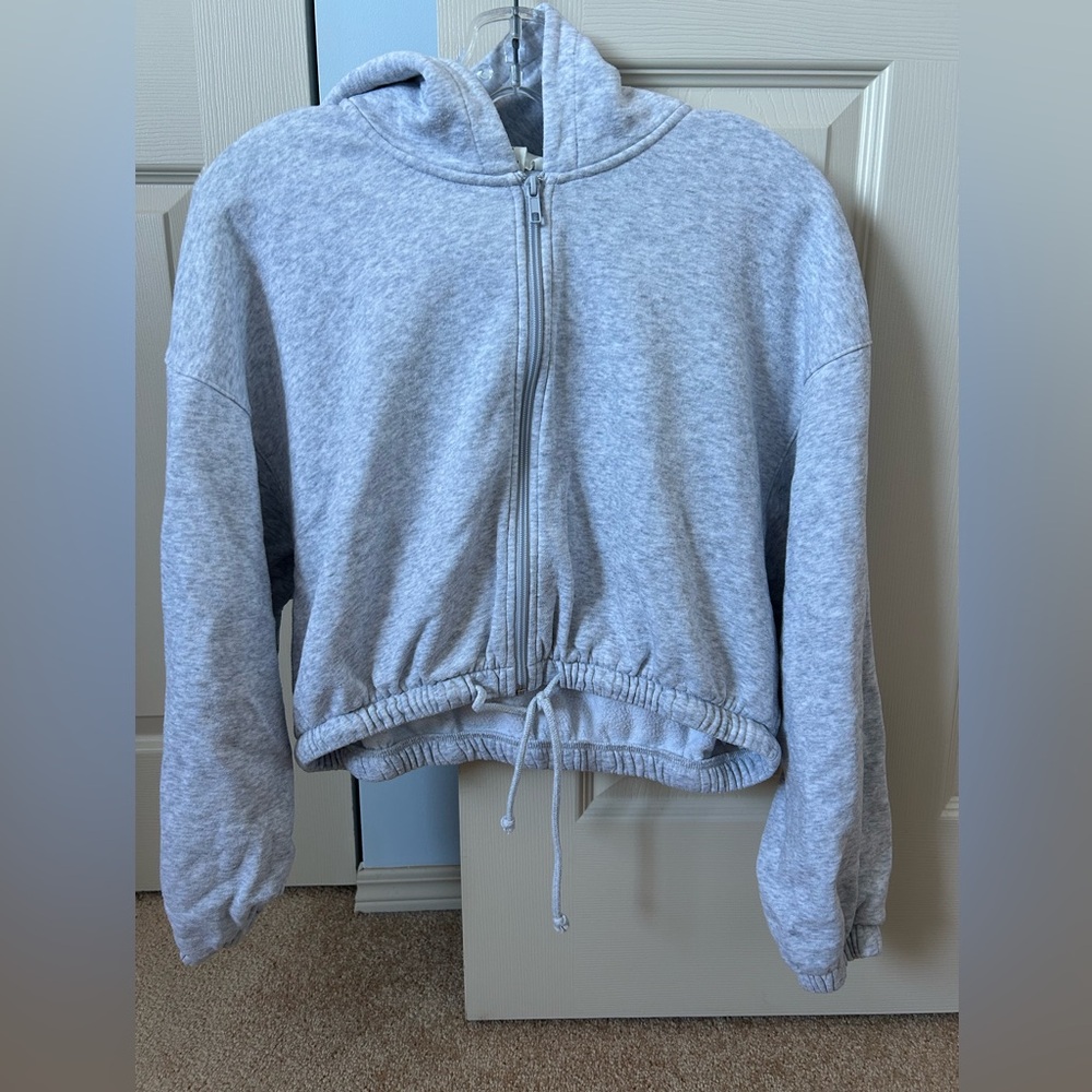 H&M Light Gray Zip-Up Hoodie